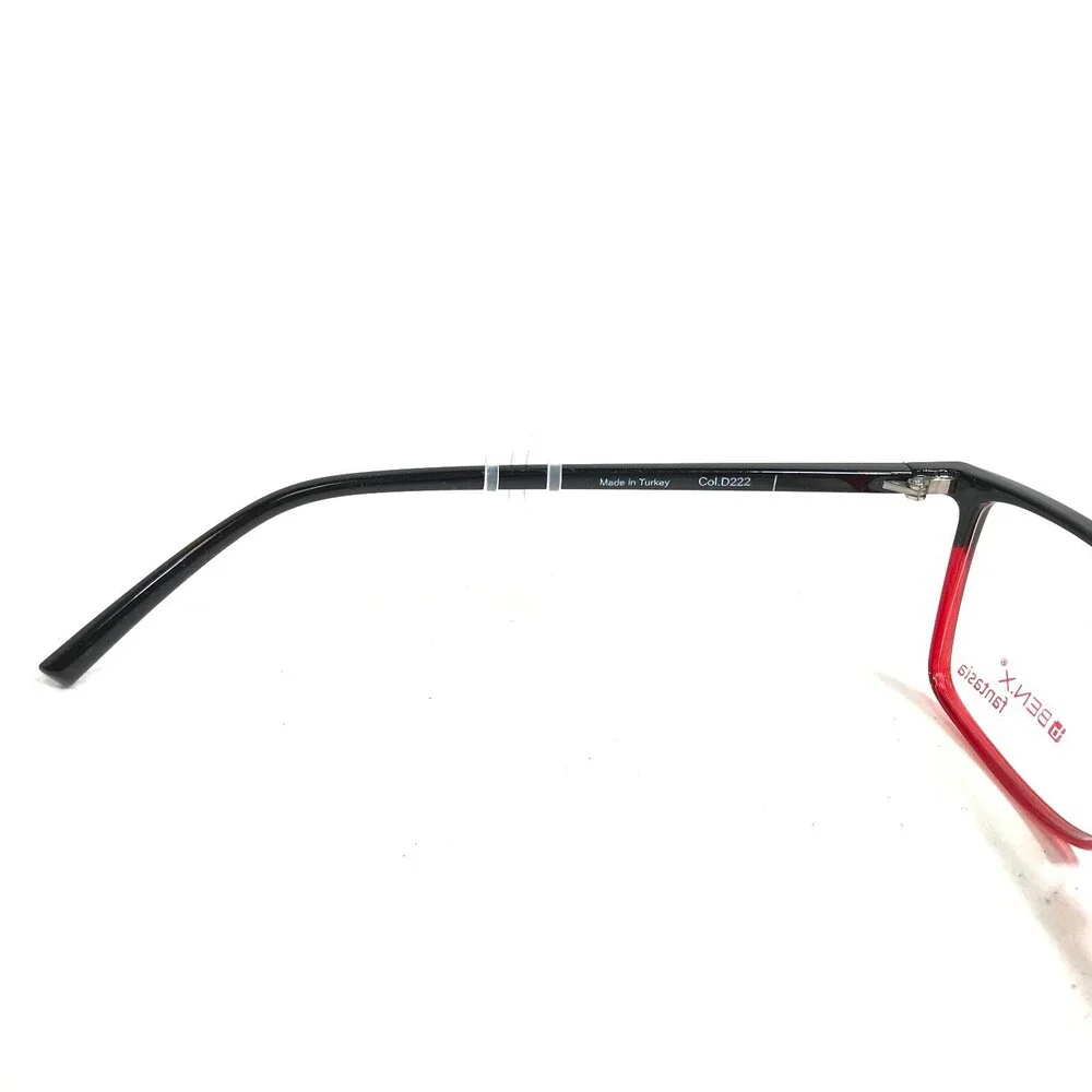 Ben.x Mod.271 Col.D222 Eyeglasses Frames Black Red Square Full Rim 55-15-140